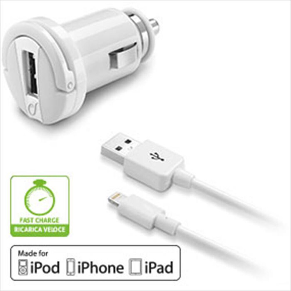 "CELLULARLINE - USB Car Charger Kit Ultra Apple-Bianco"