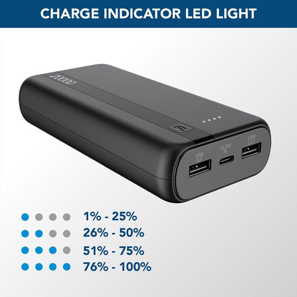 Immagine del prodotto CELLULARLINE - Caricabatterie Portatile PBENTRY20000K-Nero