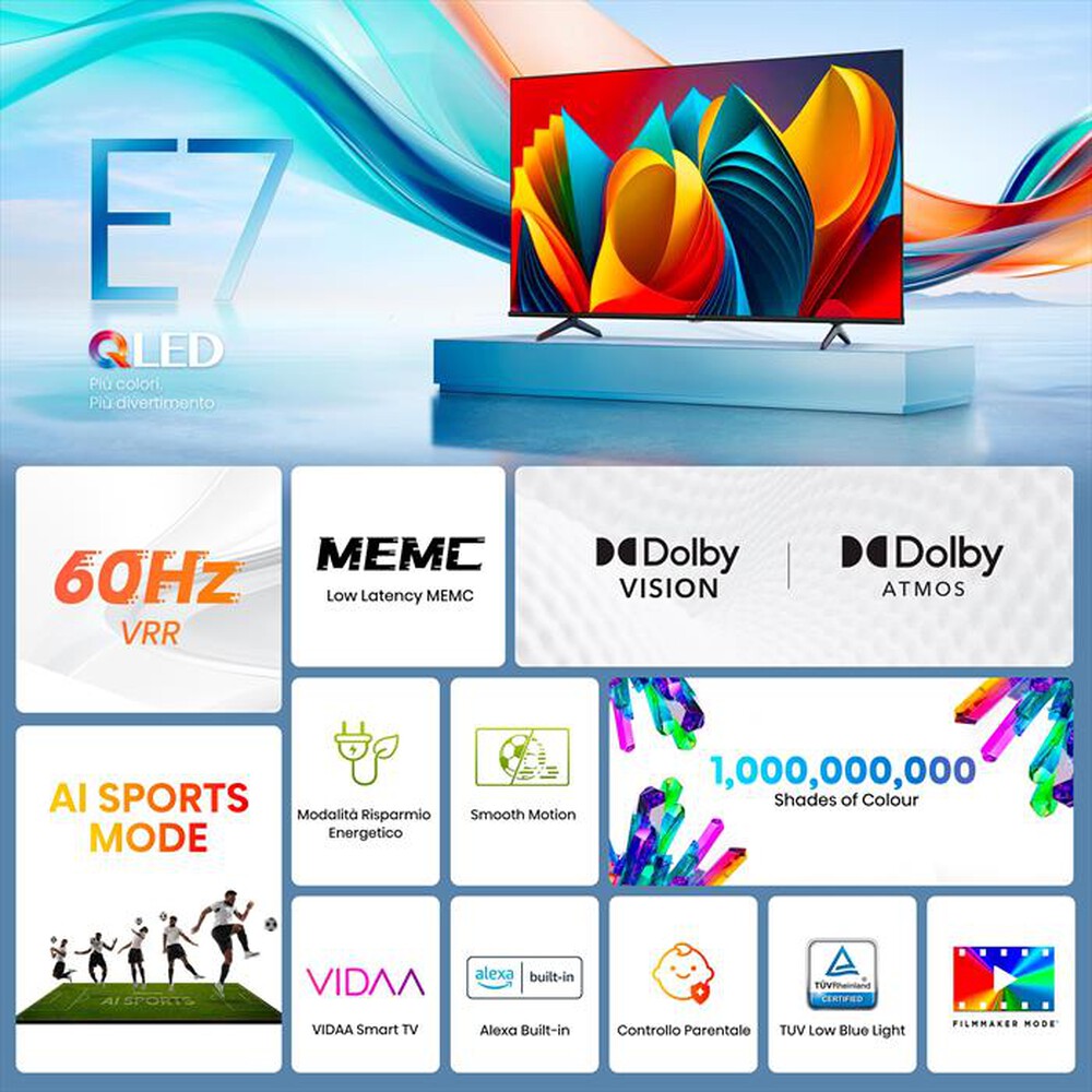 "HISENSE - Smart TV Q-LED UHD 4K 85\" 85E79NQ-NERO"