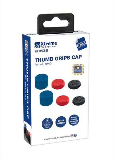 XTREME - THUMB GRIPS CAP-NERO/ROSSO/AZZURRO