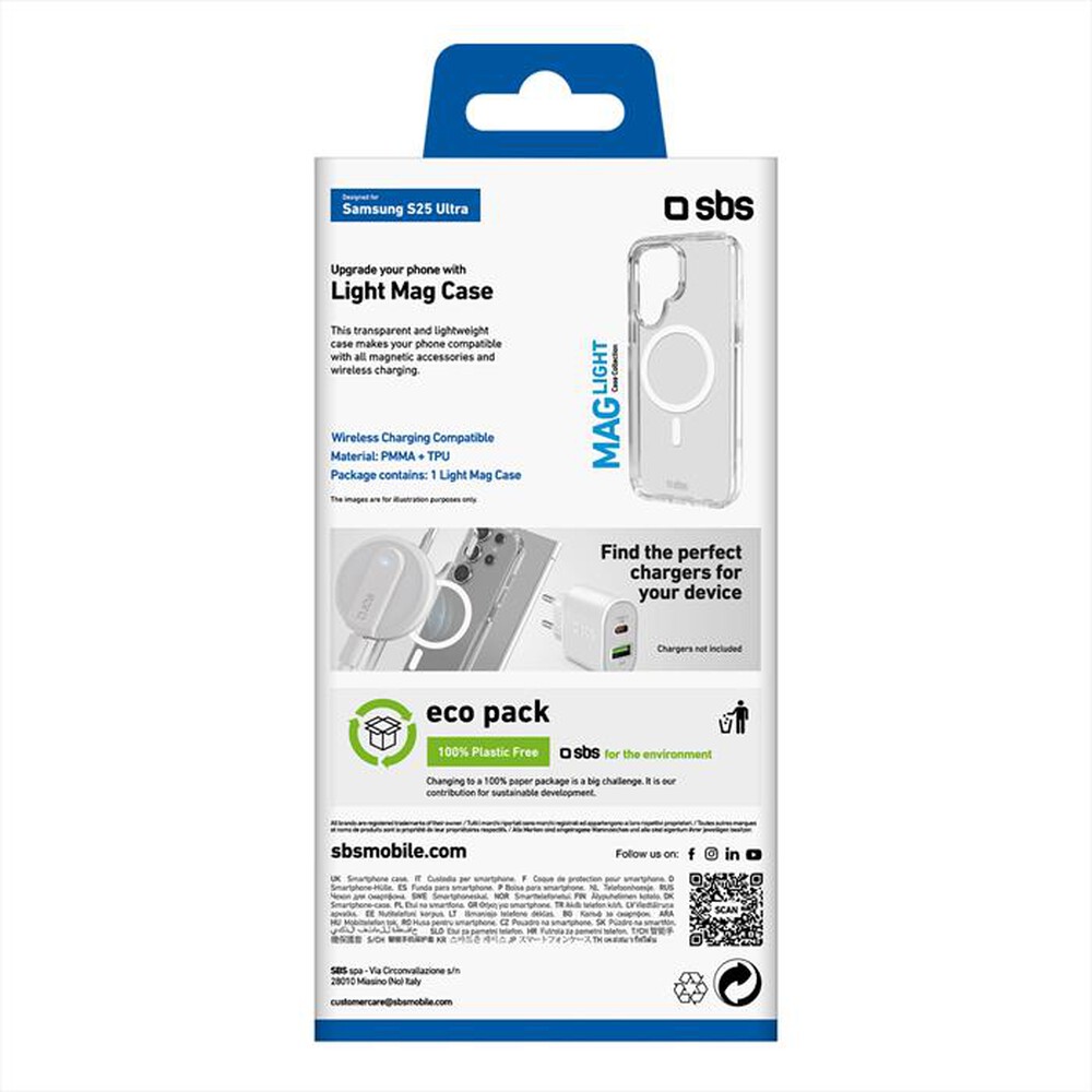 "SBS - Cover TELIGMAGSAS25UT per Samsung S25 Ultra-Trasparente"