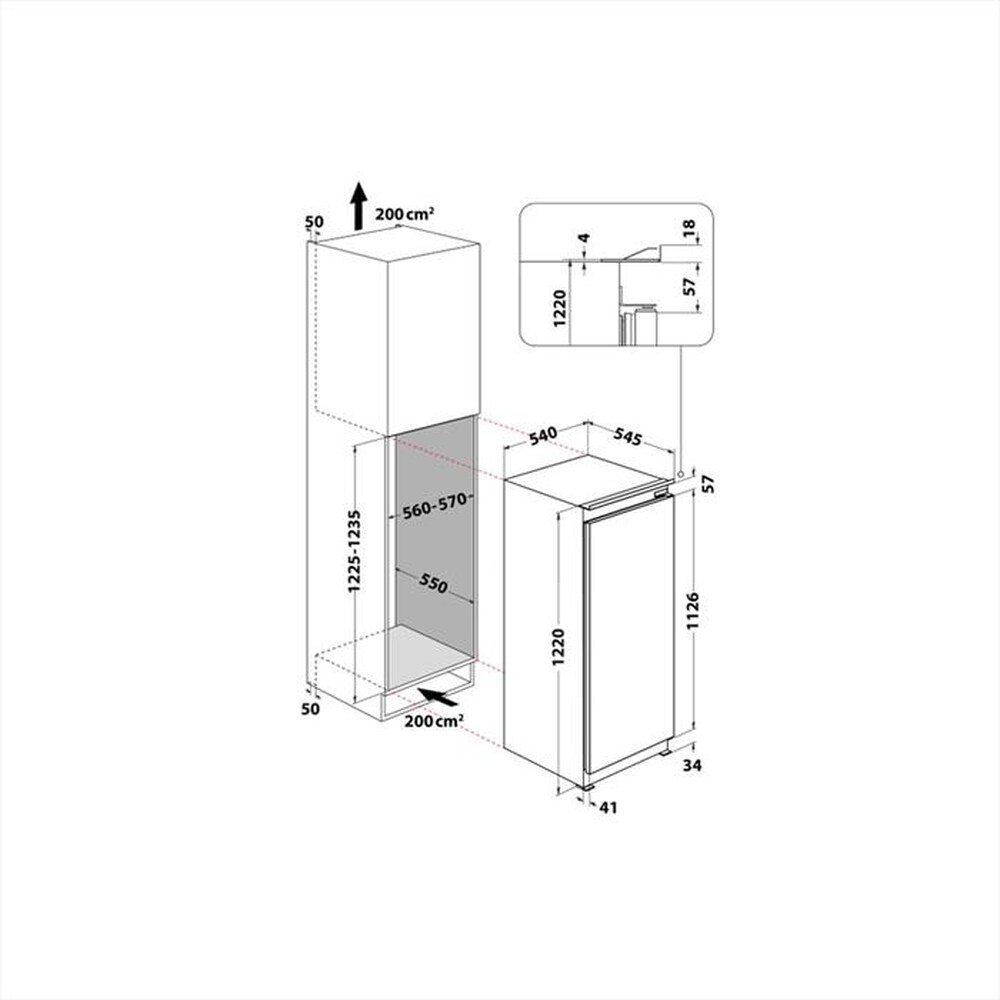 Immagine del prodotto HOTPOINT ARISTON - Frigorifero 2 porte SZ 12 A2 D/HA 2 Classe E 189lt