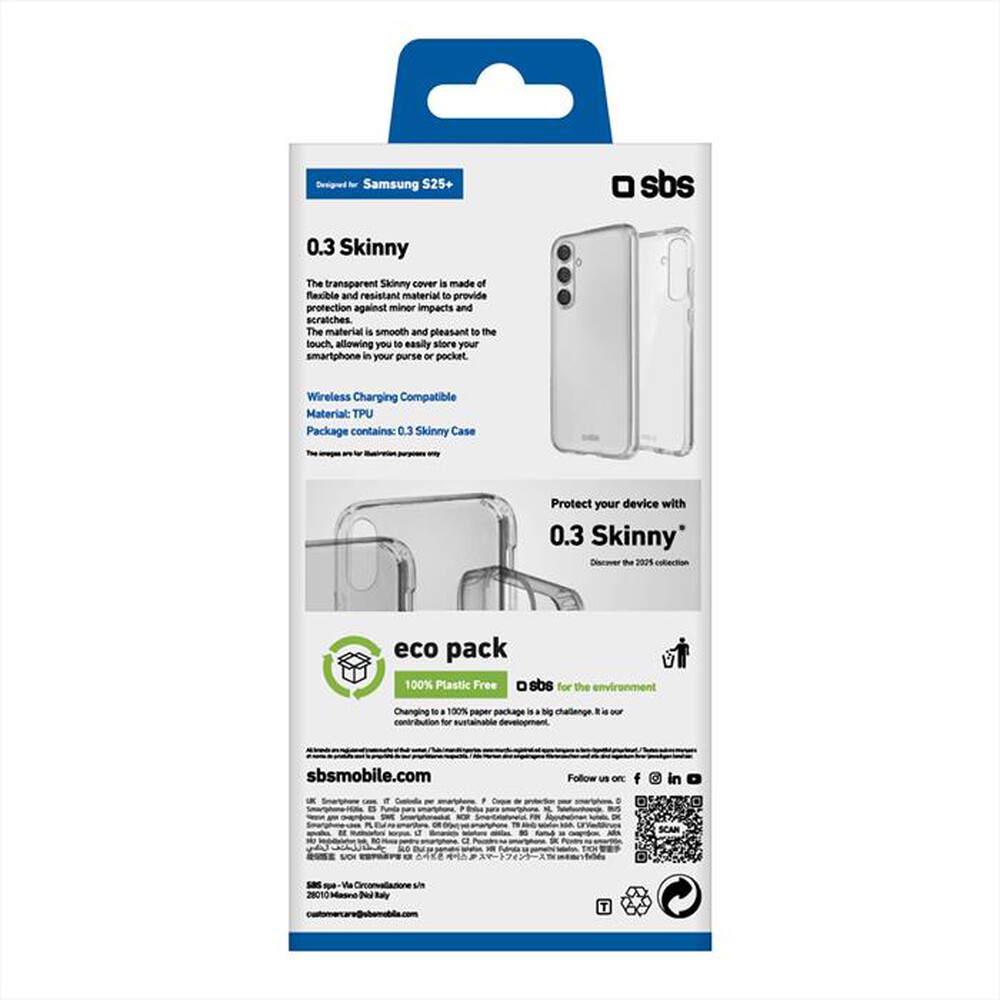 Immagine del prodotto SBS - Cover Skinny TESKINSAS25PT per Samsung S25+-Trasparente