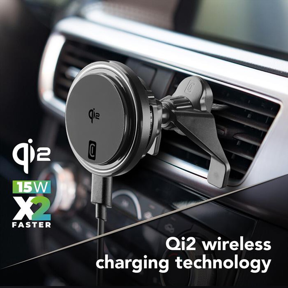 Immagine del prodotto CELLULARLINE - Supporto auto magnetico con tecnologia Qi2-Nero