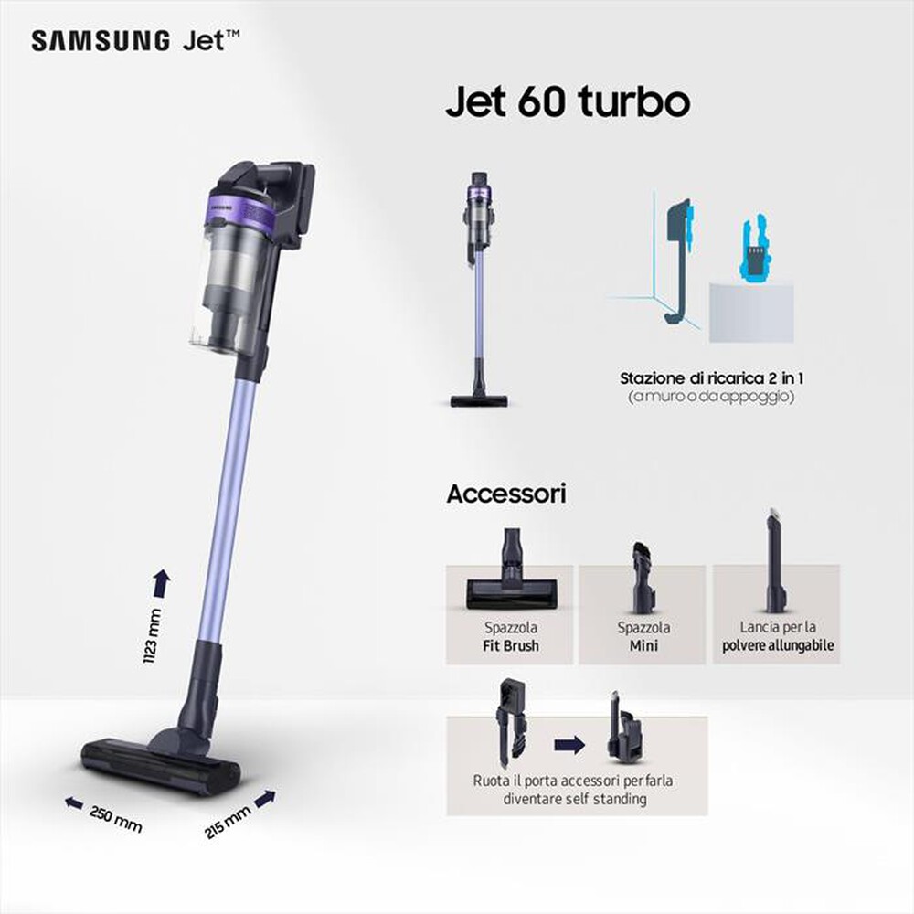 "SAMSUNG - Scopa elettrica SAMSUNG JET60 TURBO VS15A6031R4/ET-Violet"