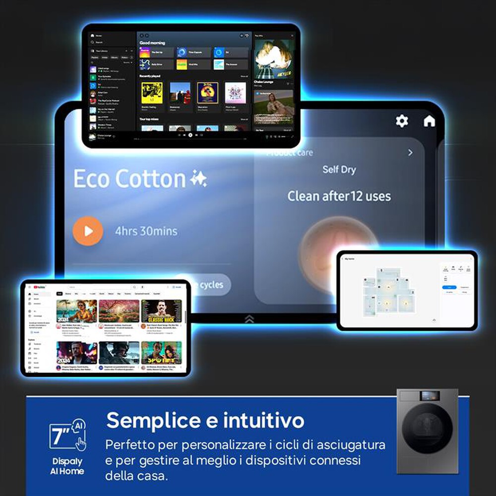 Immagine del prodotto SAMSUNG - Asciugatrice DV90F09F4SU3 9Kg Classe A-Nero