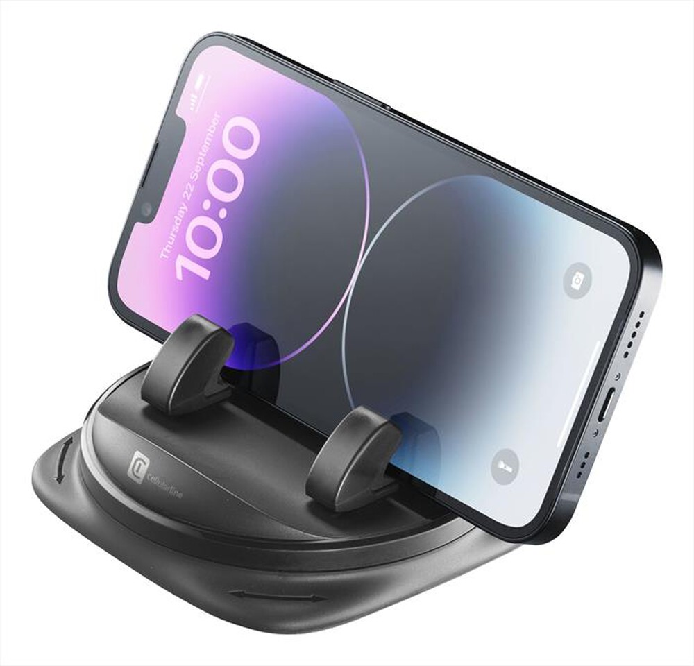 "CELLULARLINE - Supporto porta telefono da auto DASH HUB 360-Nero"