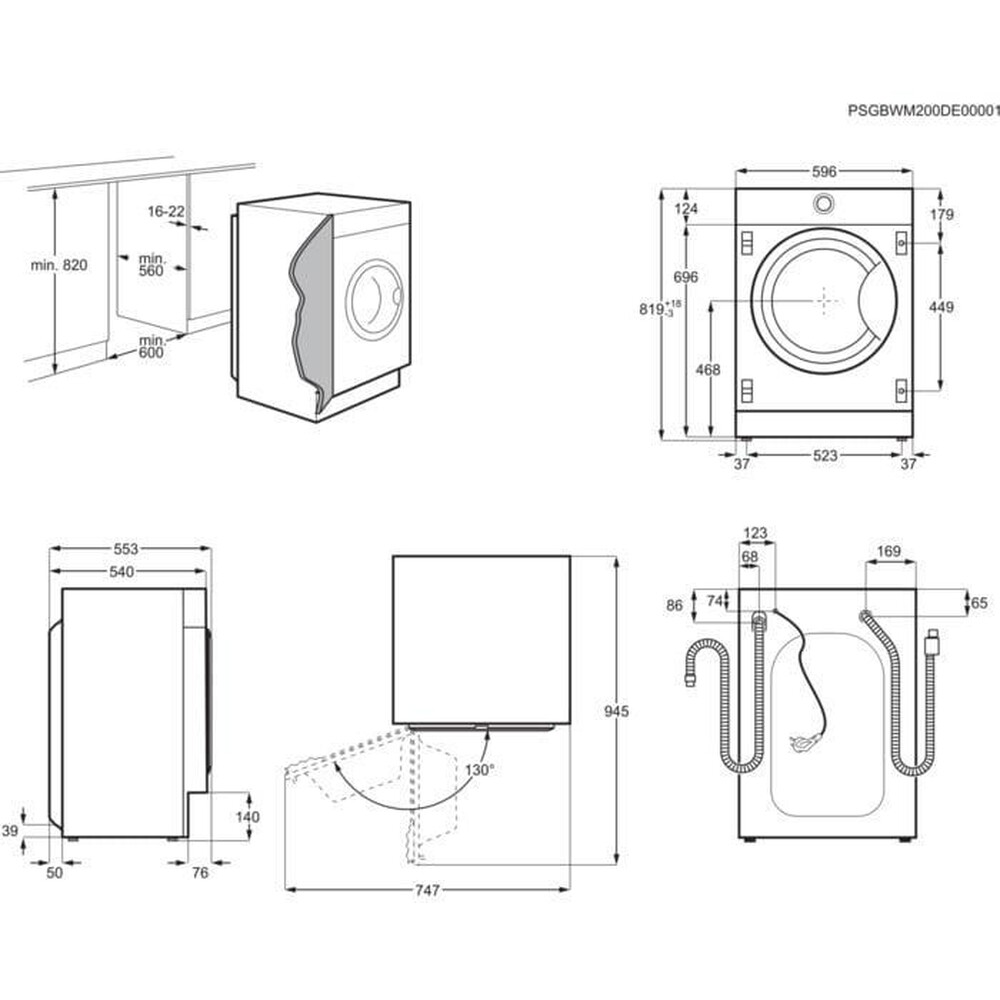 Immagine del prodotto ELECTROLUX - Lavatrice incasso EW7F572WBI 7 Kg Classe D