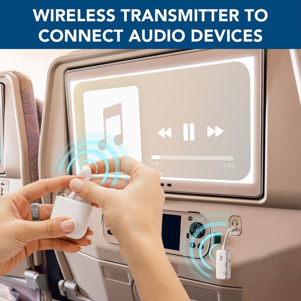 Immagine del prodotto CELLULARLINE - Ricevitori audio bluetooth IN-FLIGHT TRANSMITTER-Bianco