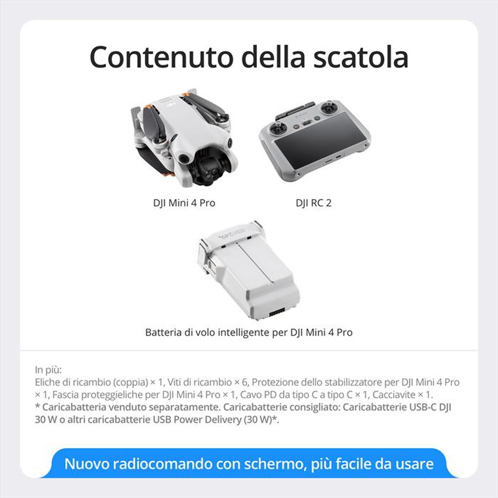 "DJI - MINI 4 PRO CON DJI RC 2-Grigio"