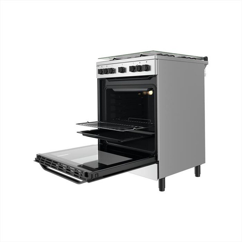 "HOTPOINT ARISTON - Cucina HS68G5PHX/E Classe A-Nero, Acciaio inossidabile"
