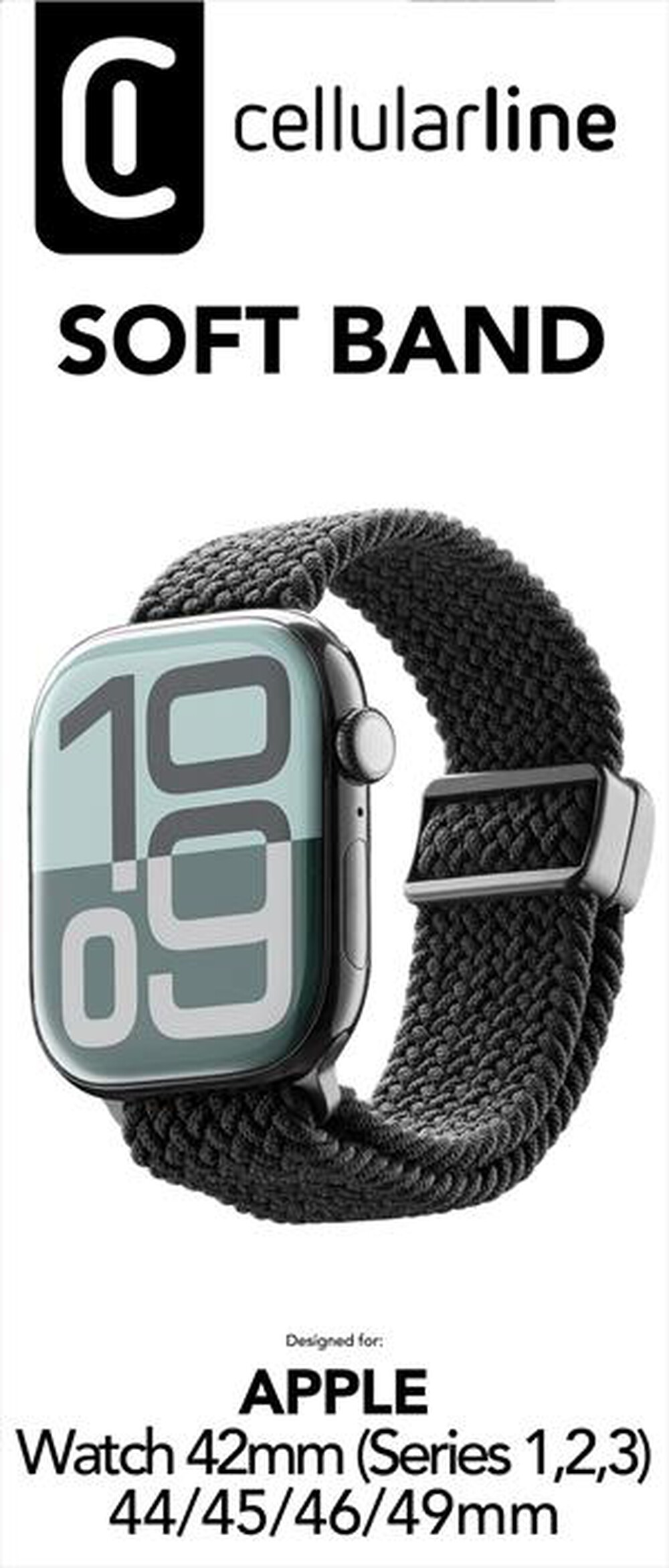 Immagine del prodotto CELLULARLINE - SOFT BAND - APPLE WATCH 42 (S.1-2-3)/44/45/46/49-Nero