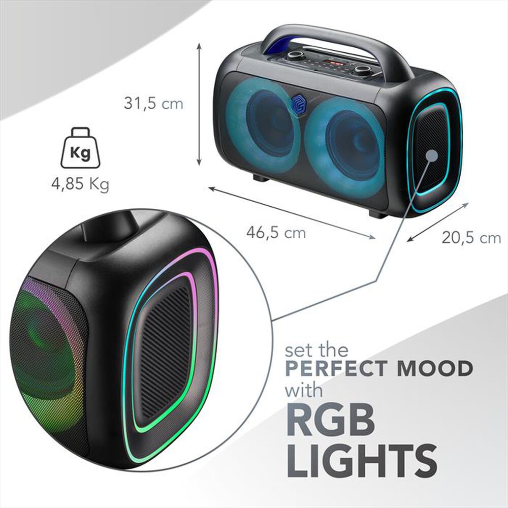 Immagine del prodotto MUSIC SOUND - SPEAKER BOOM BOX 80S-Nero