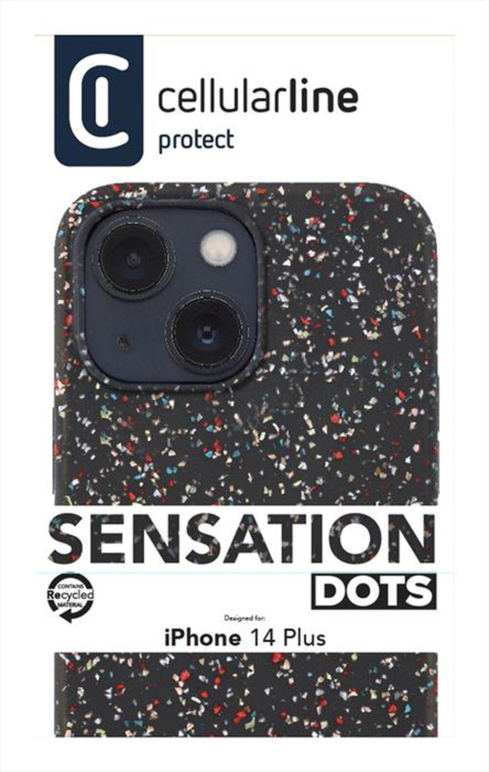 "CELLULARLINE - Cover SENSATION DOTS per iPhone 14 Plus-Black"