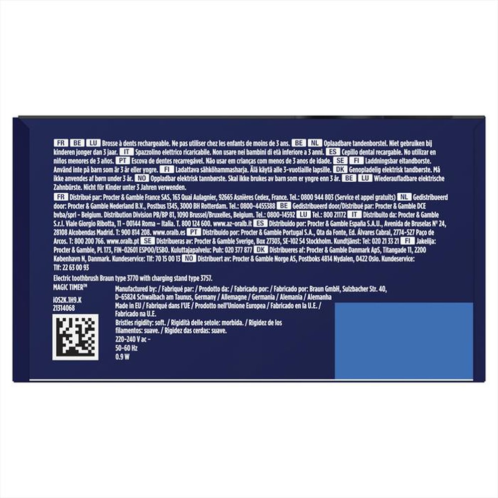 Immagine del prodotto ORAL-B - Spazzolino IOS2K.1H9.K FBNLSENOR SBK SPIDER HBOX-NERO