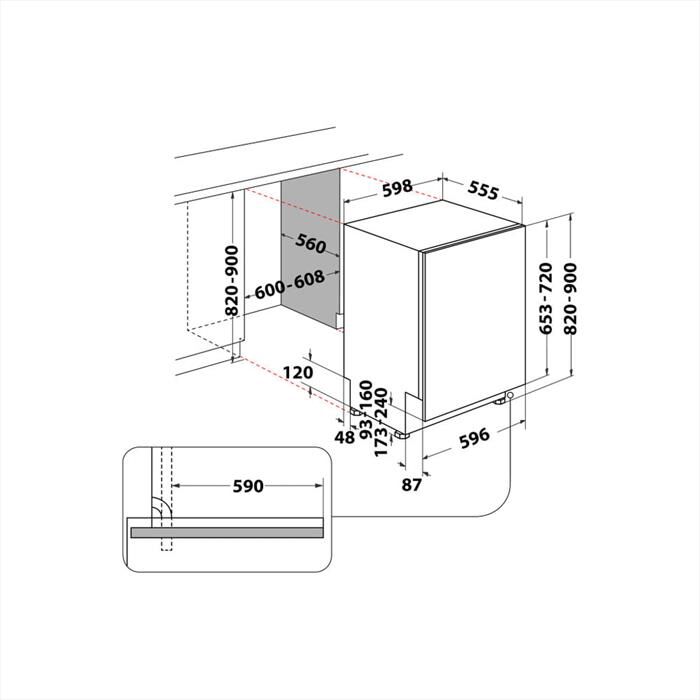 WHIRLPOOL - Lavastoviglie incasso WIO 3O540 PELG Classe B | Euronics