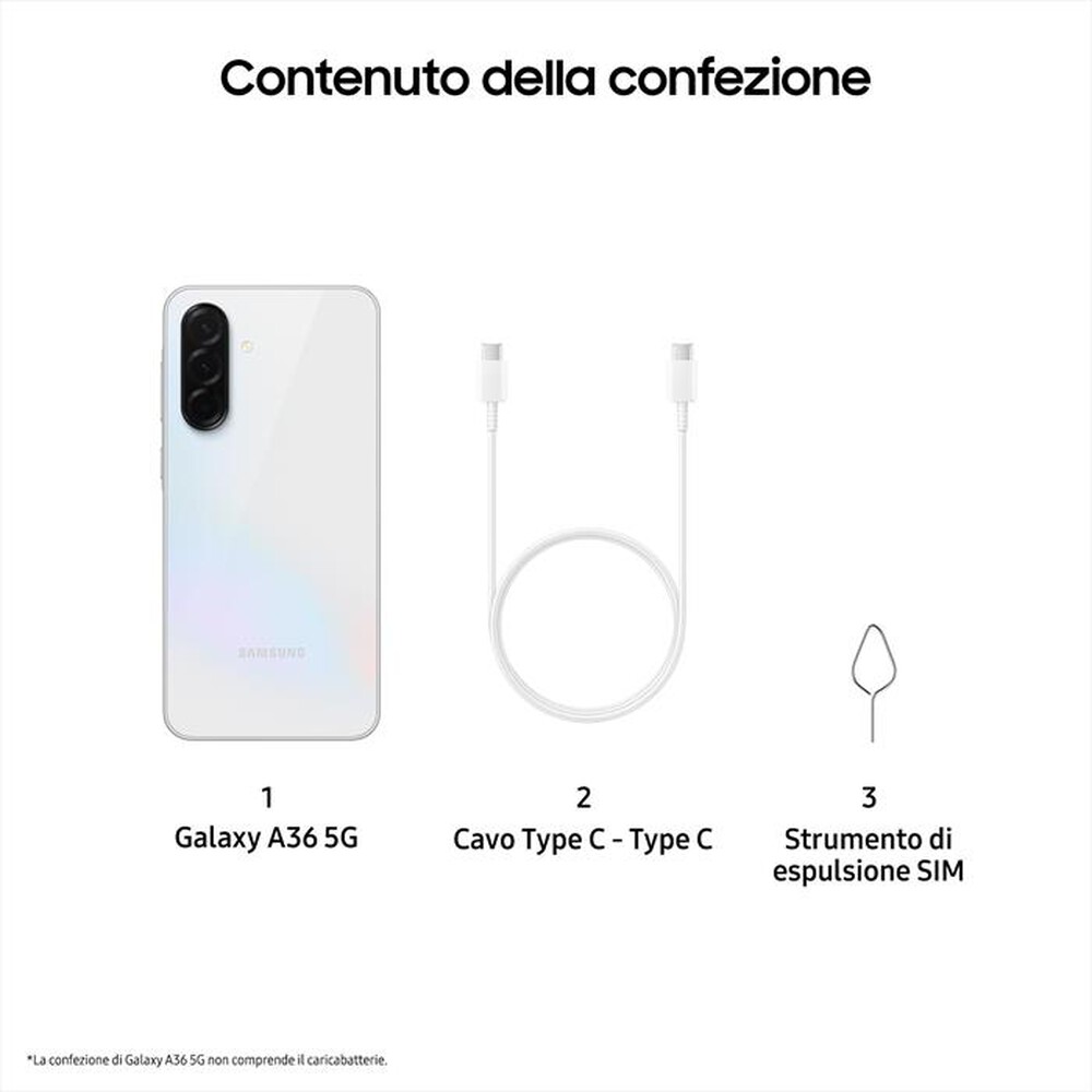 Immagine del prodotto SAMSUNG - Smartphone Galaxy A36 5G 128GB-Awesome White