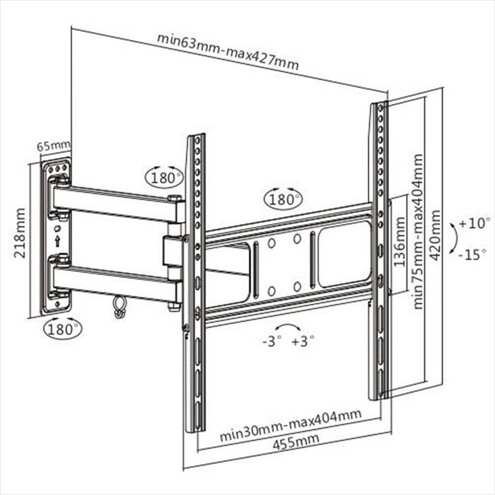 "MUNARI - Supporto TV SP242 35 Kg-NERO"