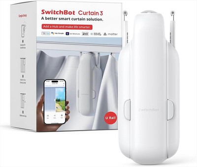 SWITCHBOT - Smart motore elettrico per tende CURTAIN U RAIL 3-BIANCO