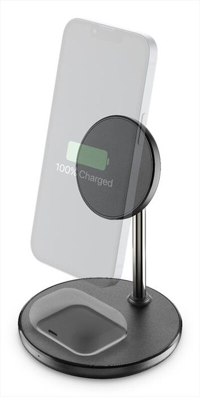 CELLULARLINE - Supporto tavolo ricarica wireless MAGSF2IN1WIRK-Nero