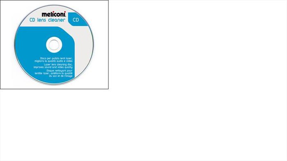 "MELICONI - CD Cleaner (Disco pulizia lenti laser lettori cd)-Bianco"