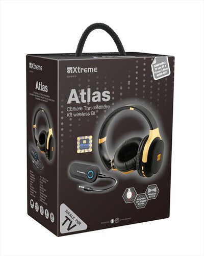 XTREME - KIT WIRELESS BT CUFFIA E TRASMETTITORE ATLAS-NERO