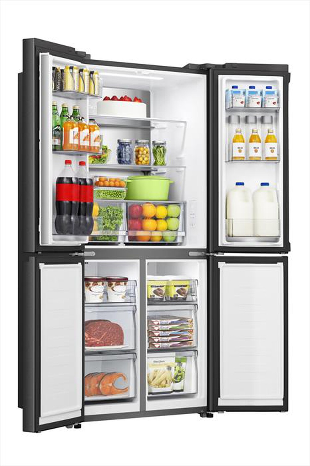 "HISENSE - Frigorifero 4 porte RQ5P470SAFE Classe E 483 lt-Black Inox"
