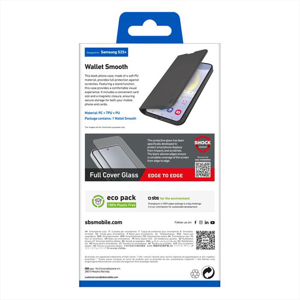"SBS - Cover TEWALSAS25PK per Samsung S25+-Nero"
