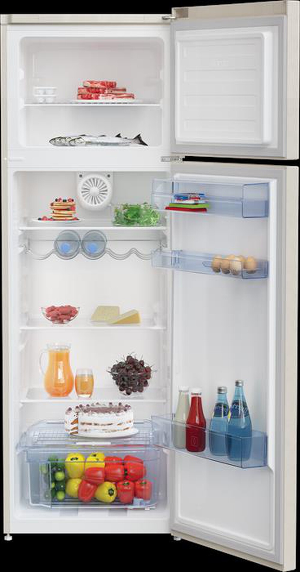 "BEKO - Frigorifero 2 porte RDSA310M30BN Classe F 310lt-Sabbia Marmorizzato"