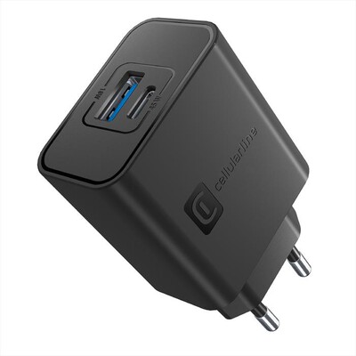 CELLULARLINE - DUAL SUPER FAST CHARGER 45W-Nero