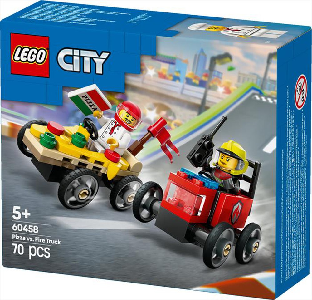 Immagine del prodotto LEGO - CITY Veicoli da corsa: pizzaiolo vs pompiere 60458