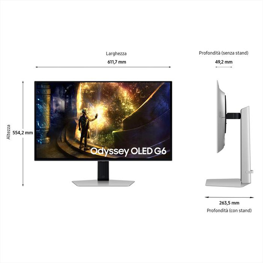 Immagine del prodotto SAMSUNG - MONITOR GAMING ODYSSEY OLED G6  - G61SD DA 27''-Silver