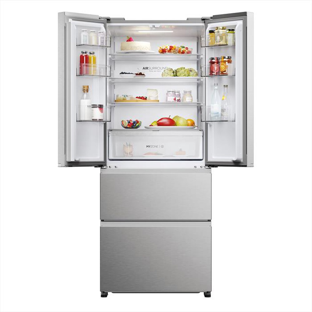 "HAIER - Frigorifero 4 porte HFR3718ENMM Classe E 402 lt-Acciaio inox"
