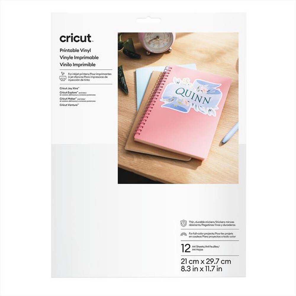 Immagine del prodotto CRICUT - Vinile stampabile A4 (12 fogli)-Bianco
