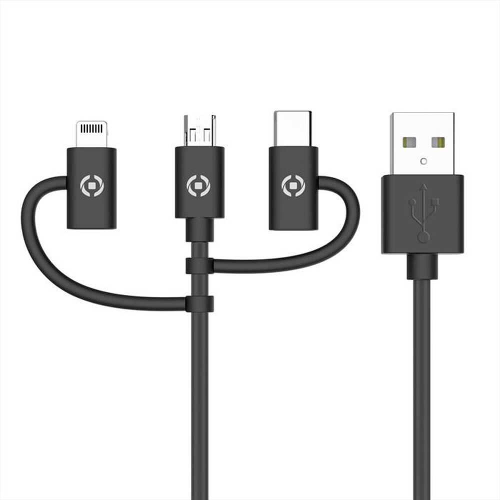 "CELLY - USB3IN1BK - CAVO UNIVERSALE 3 IN 1-NERO/PVC"