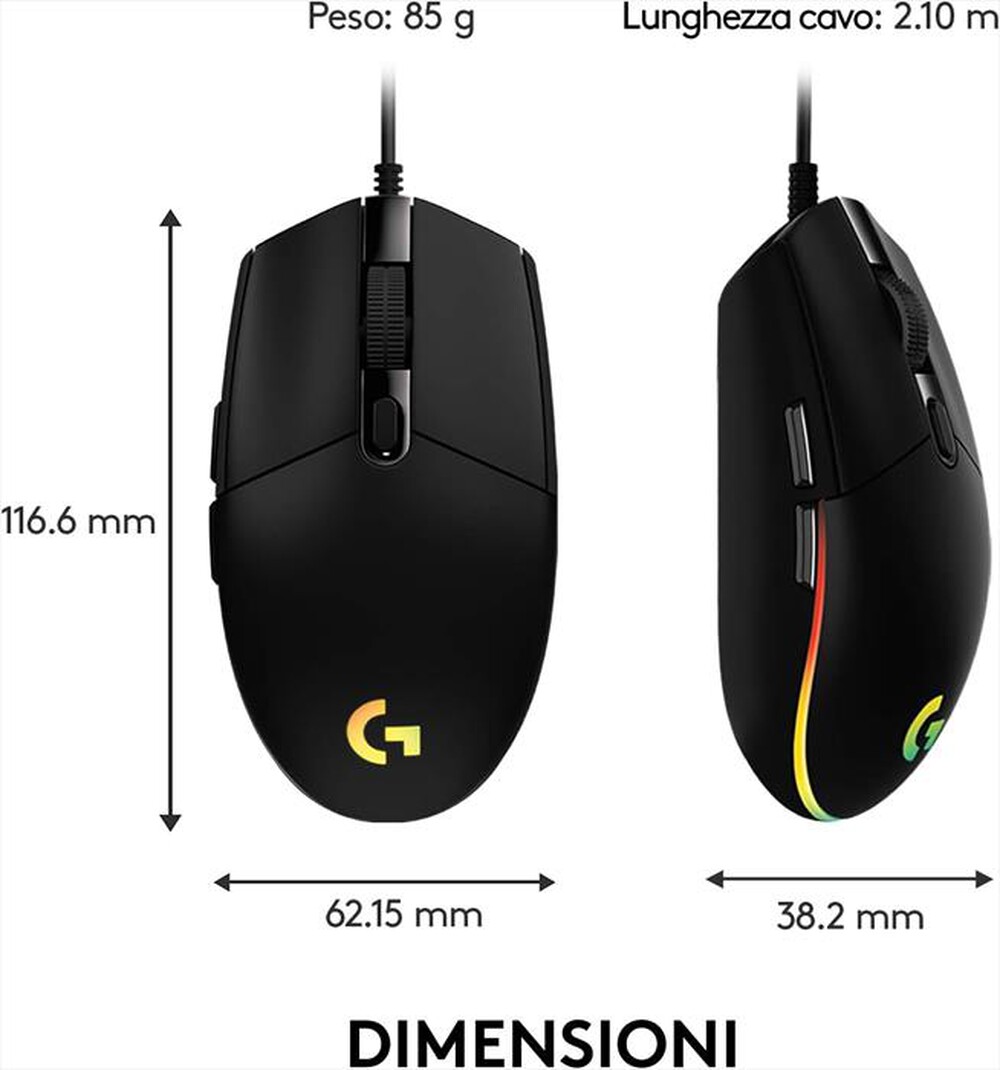 "LOGITECH - G203 LIGHTSYNC-Nero"