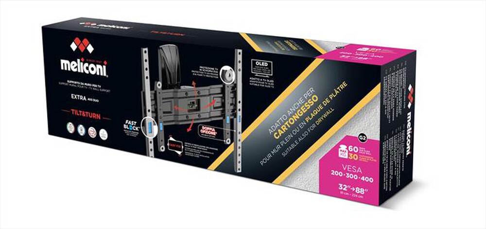 "MELICONI - Supporto TV EXTRA 400 DUO CG 60 Kg-Nero"