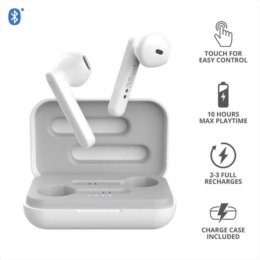 "TRUST - PRIMO TOUCH BT EARPHONES WHITE-White"