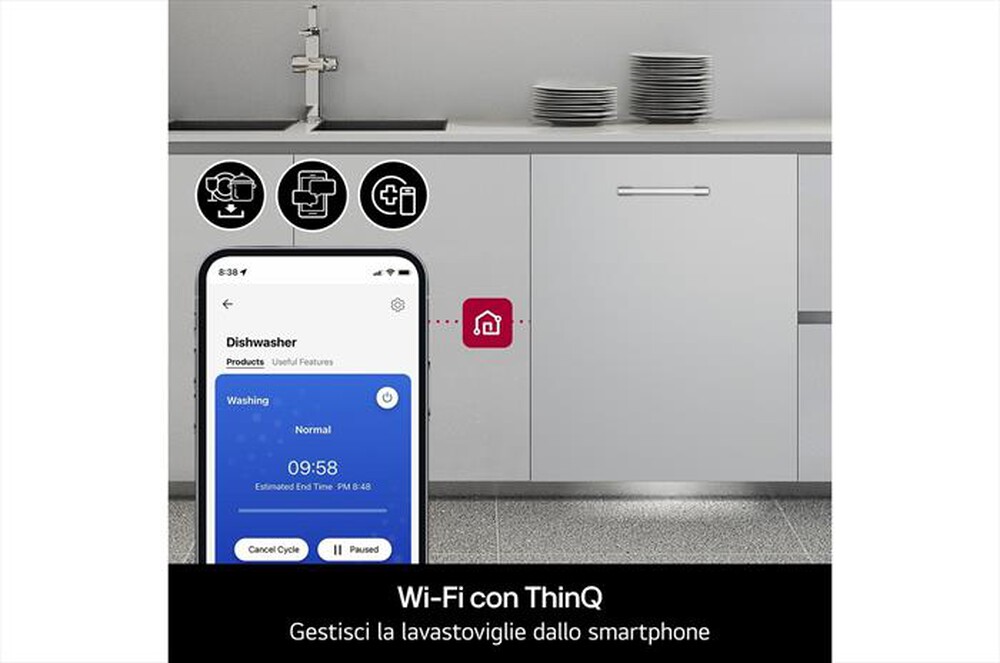 Immagine del prodotto LG - Lavastoviglie QUADWASH DB375TXS Classe A 14 copert-Noble Steel