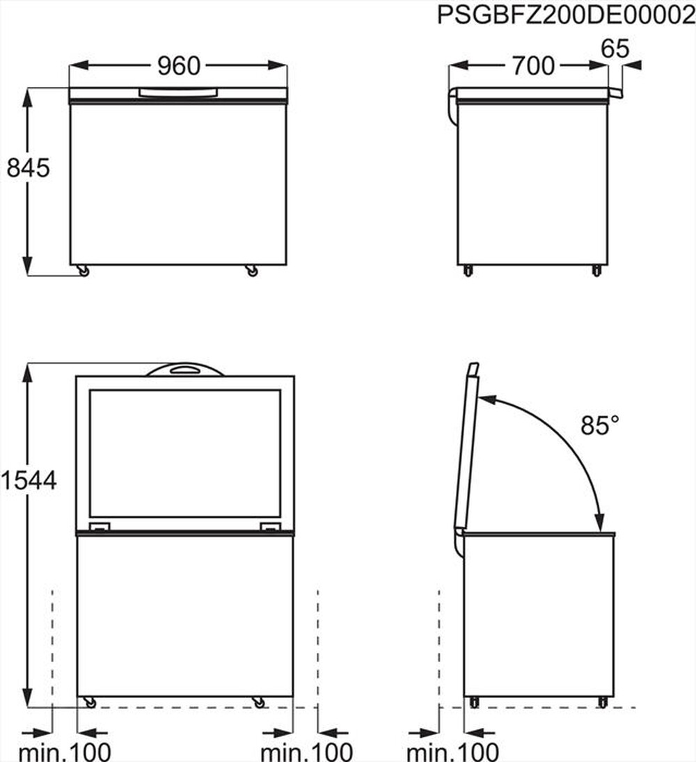 Immagine del prodotto AEG - Congelatore orizzontale AHB526E1LW Classe E 254 lt-Bianco