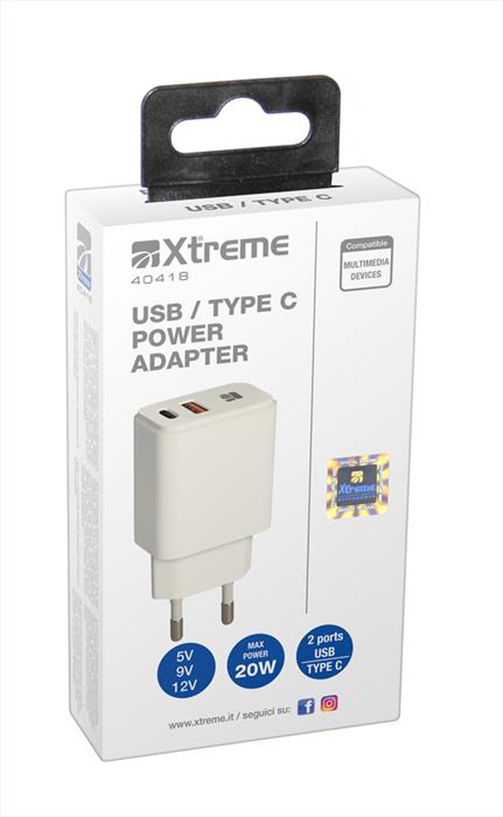 Immagine del prodotto XTREME - POWER ADAPTER USB/TYPE C-Bianco