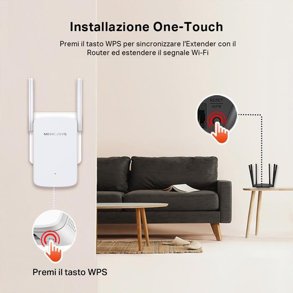 "MERCUSYS - AC1200 WI-FI RANGE EXTENDER-bianco"