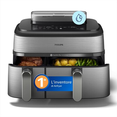 PHILIPS - AIRFRYER SERIE 5000 DA 9L COTTURA VAPORE NA555/00-Inox