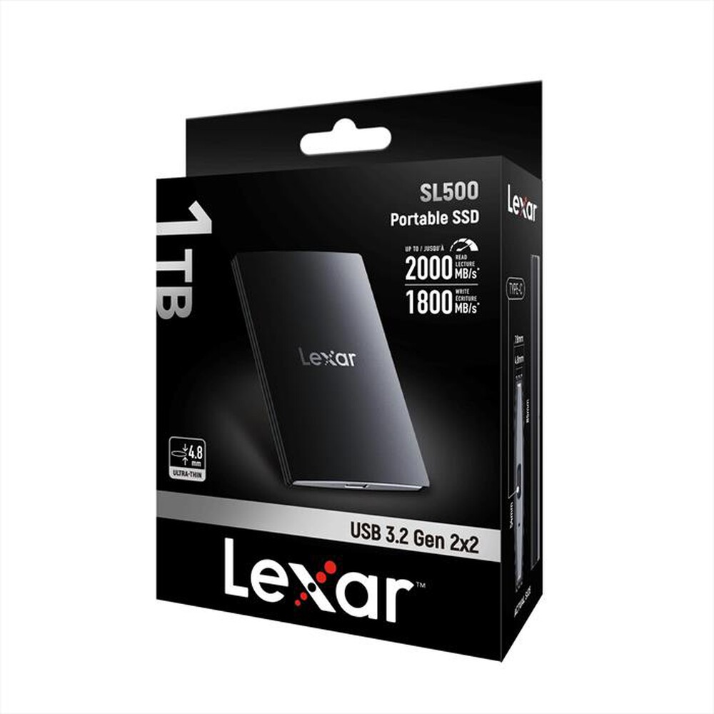 "LEXAR - Hard disk esterno SSD 1TB SL500-Black"