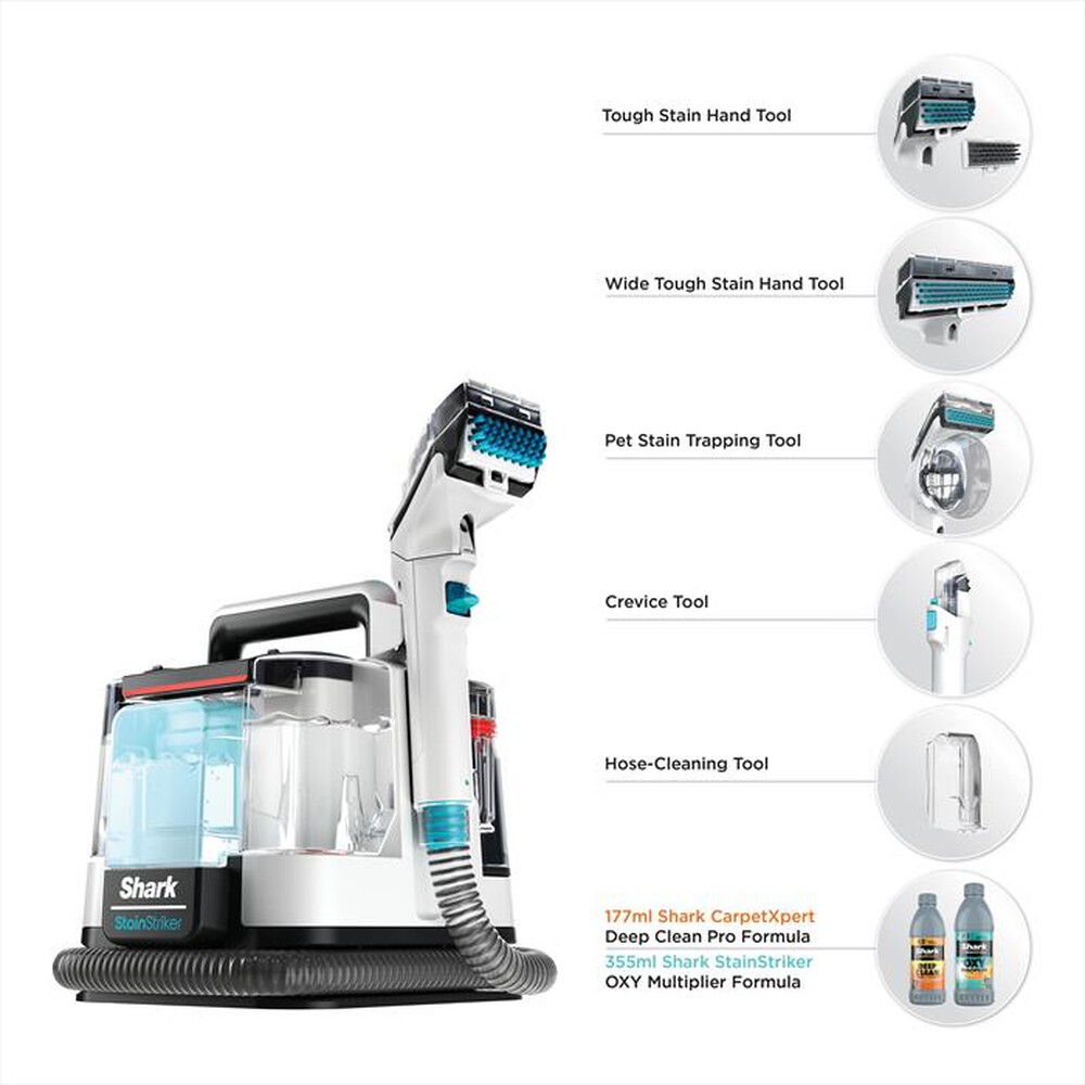 "SHARK - SMACCHIATORE PORTATILE STAINSTRIKER PX200EUT-Azzurro/Bianco"