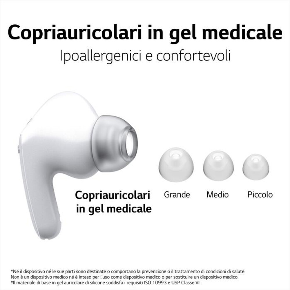 Immagine del prodotto LG - TONE FREE FP9 - CUFFIE TRUE WIRELESS BLUETOOTH-Bianco - Pearl White