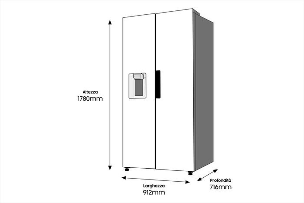 "SAMSUNG - Frigorifero side by side RS68A8531S9/EF Classe E-Metal Inox"