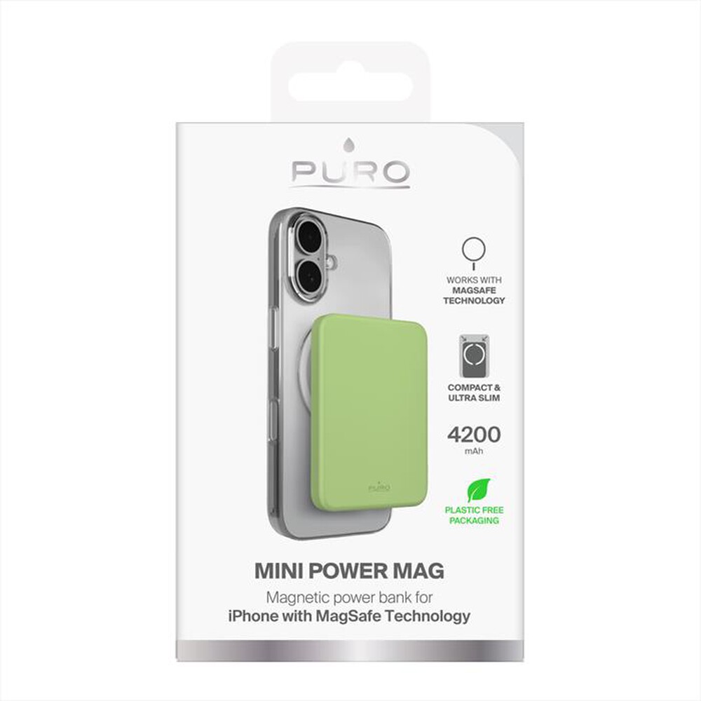 Immagine del prodotto PURO - Batteria Esterna 4200mAh Ultra Mini MagSafe-Salted Lime