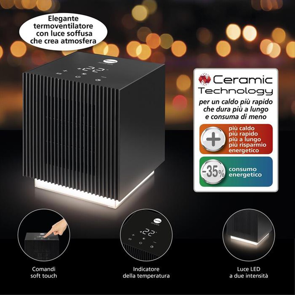 "MACOM - Termoventilatore LIGHT CUBE HEATER-Nero"