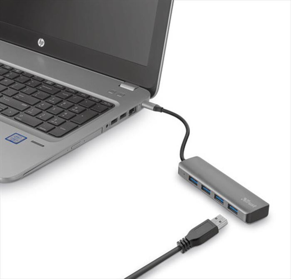 "TRUST - HALYX USB-C 4-PORT USB3.2 HUB-Alluminio"